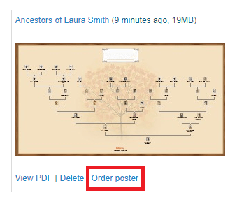 Ordering a poster of your family tree chart