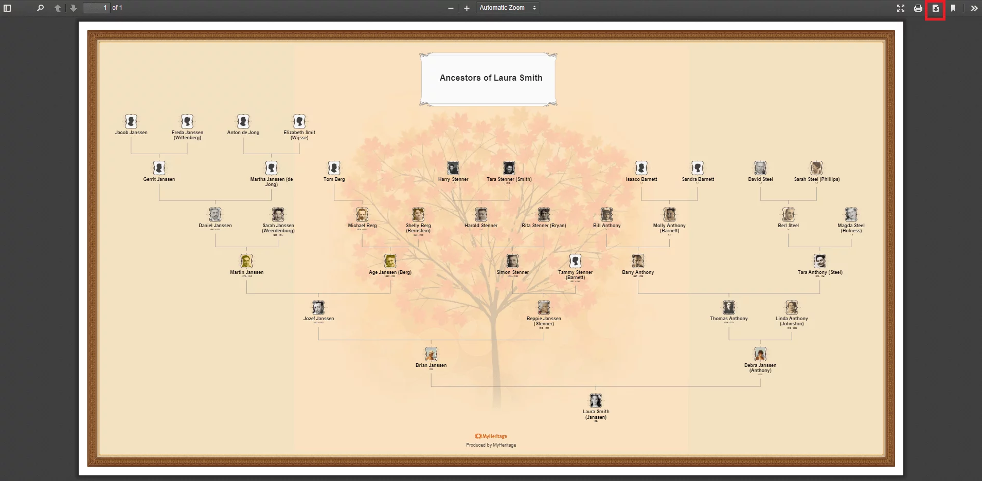 Downloading your family tree chart as a PDF
