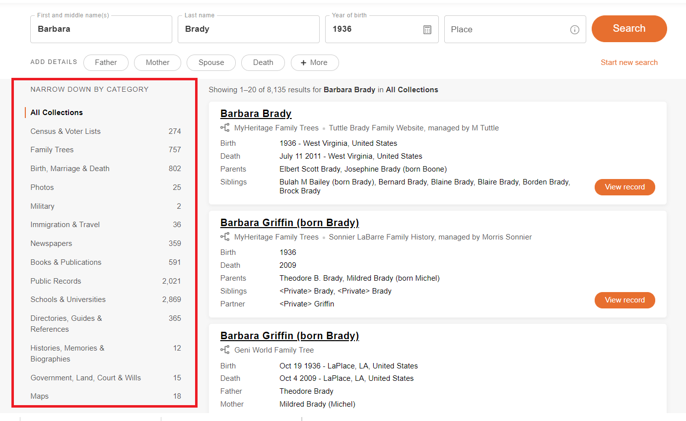 How To Find Records With The New MyHeritage Search Engine