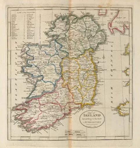 a map of Ireland from 1814
