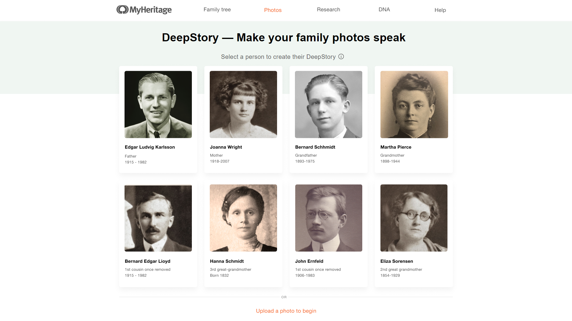 The DeepStory lobby page