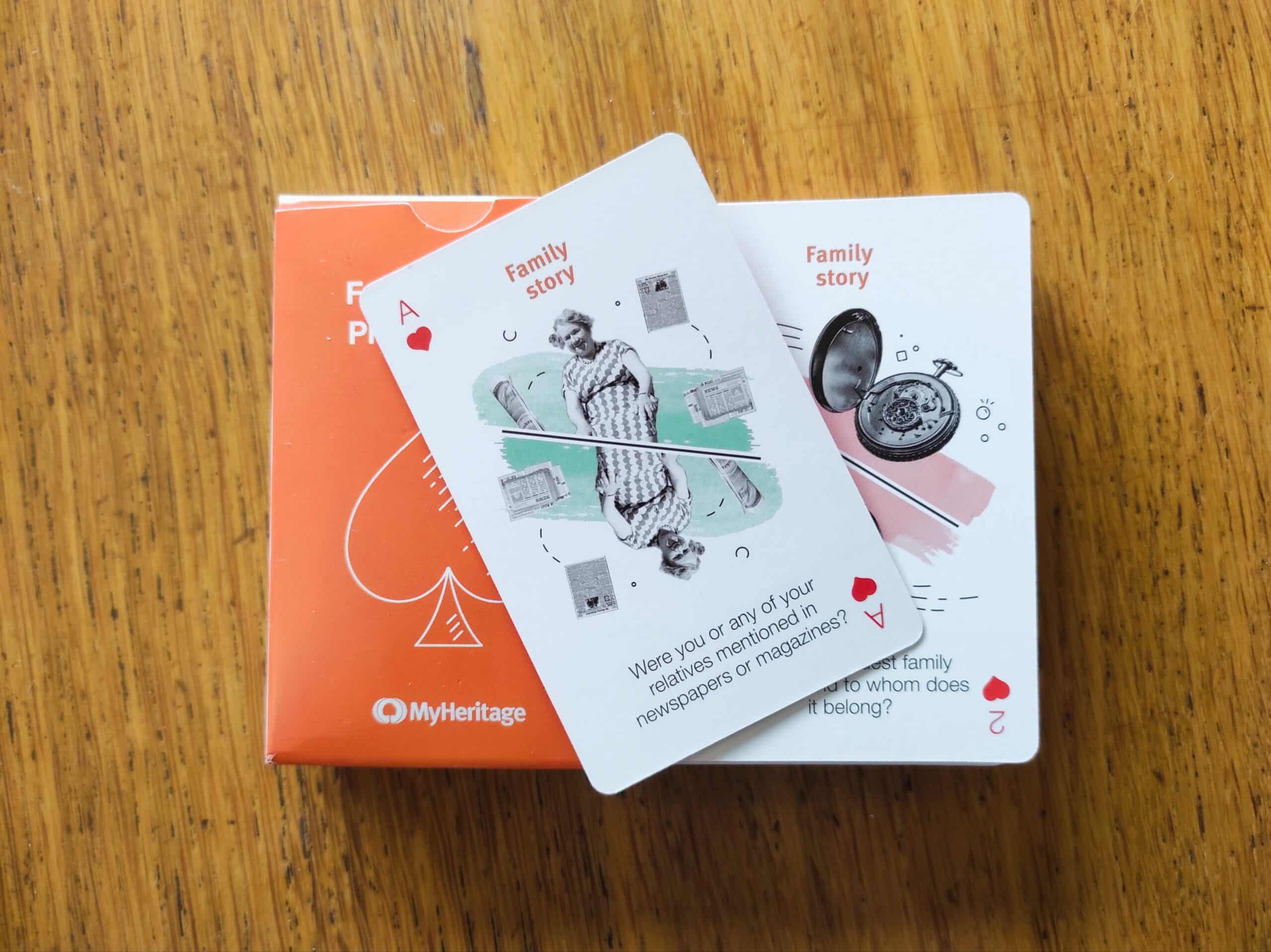 Sample card from the MyHeritage Family Stories Playing Cards