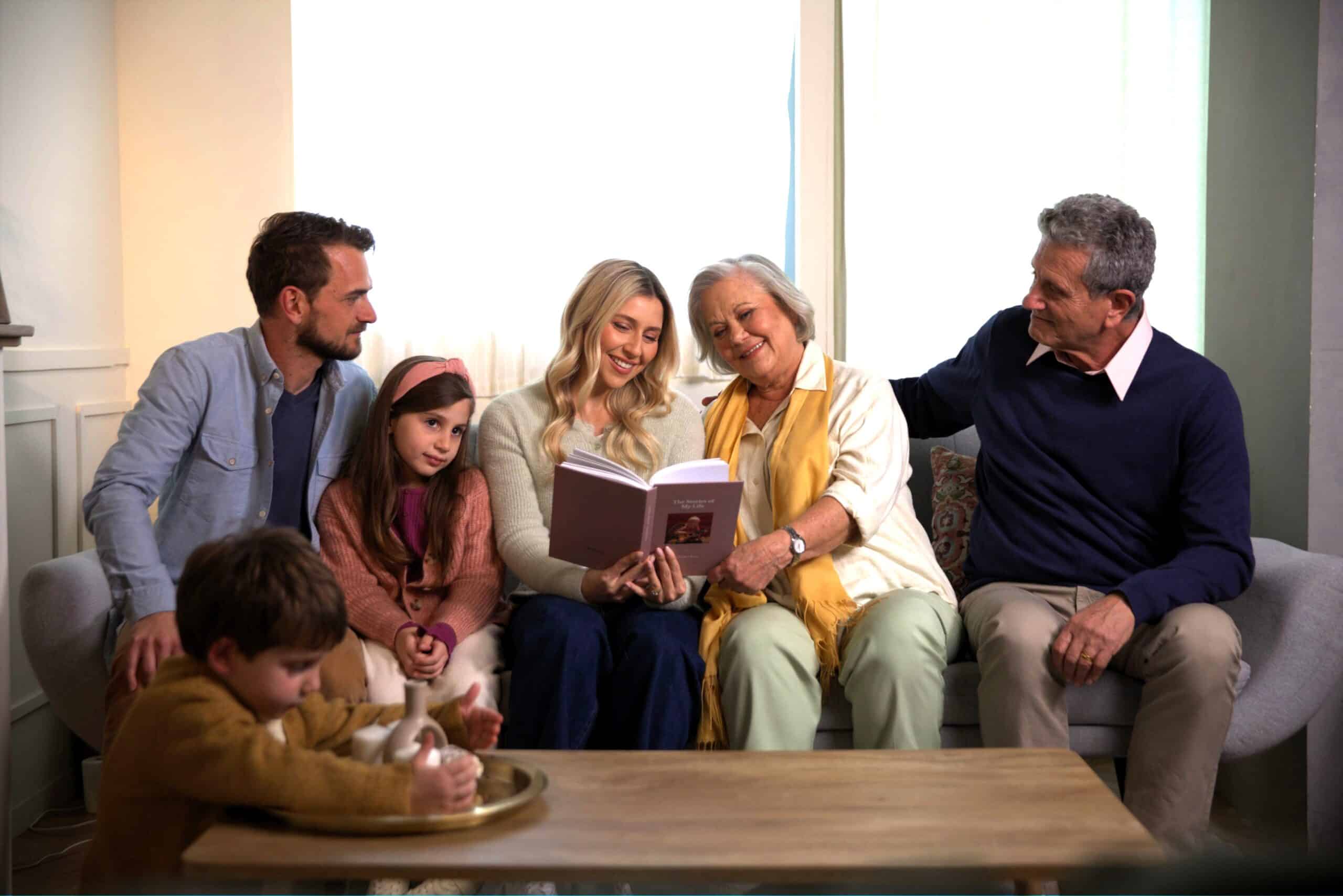 Family enjoying a MyStories memoir together